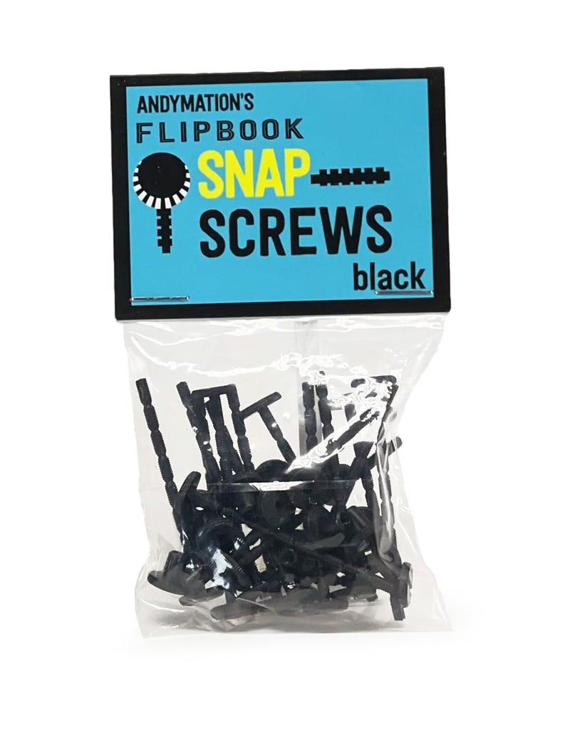 ANDYMATION Snap Screws Black for Binding Animated flipbooks Together - Image 1